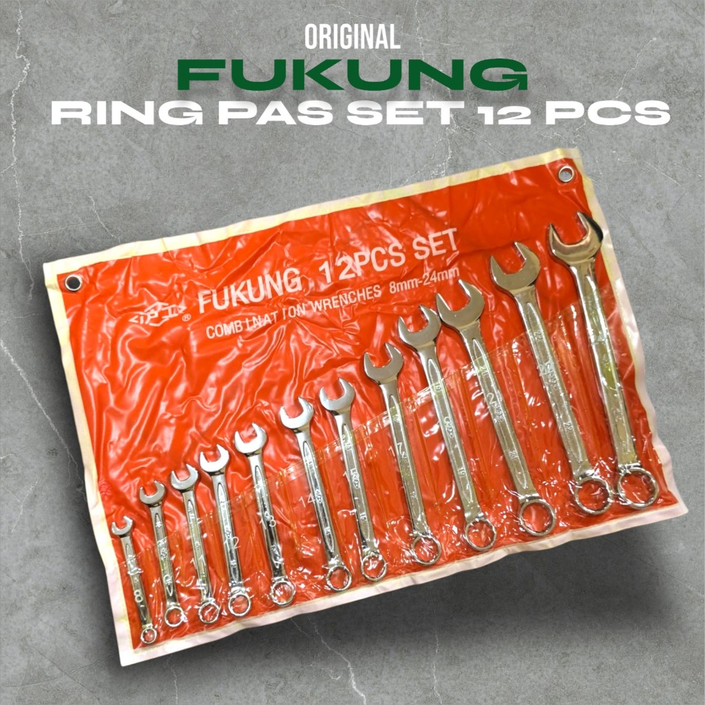 SANGHAI Kunci Ring Pas Fukung 12pcs 8-24mm / Kunci Ring Pas Fukung Set