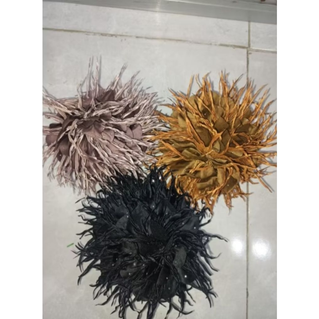 JEPIT RAMBUT SCRUNCHIE BULU KOREA / Cepol hijab bulu korea besar / jumbo