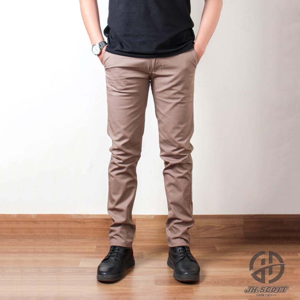 NEW! JH.SCOTT Chinos Celana Panjang Pria Premium Slimfit Coklat