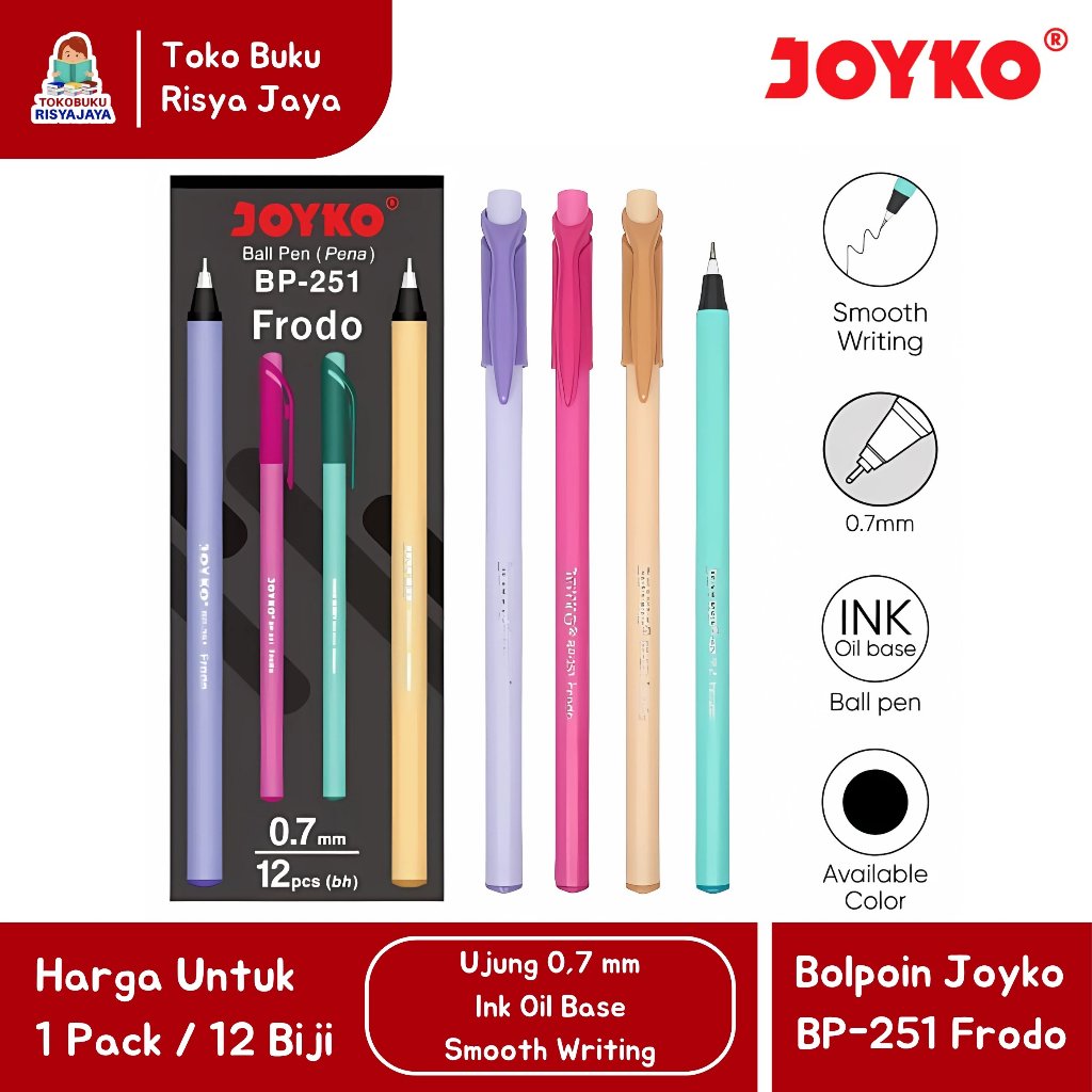 

(1 PACK / 12 Biji) Bolpoin / Pena / Bulpen JOYKO BP-251 Frodo