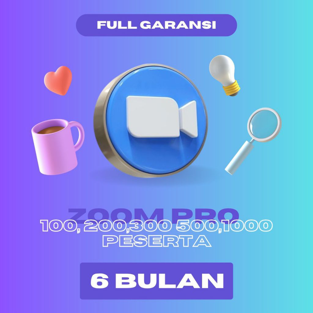 [ANTI DISABLE] Zoom Pro  6 Bulan 100 Peserta Legal 100% Full Garansi