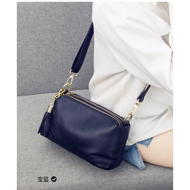 ALINESIA RIISA - Mini Tas Selempang Wanita 3 Ruang Polos Simpel | Sling Bag Remaja Terbaru | Tas Pes