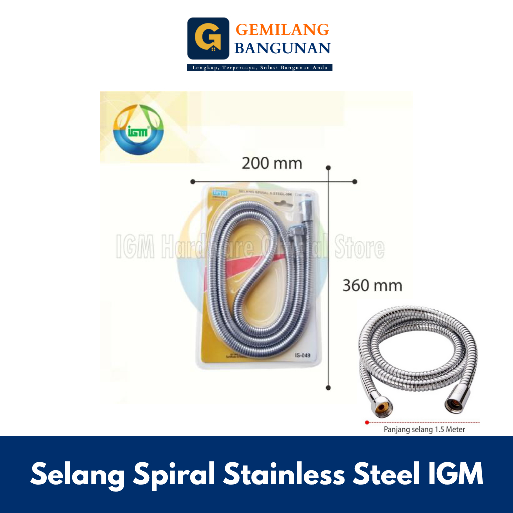 Slang Shower IGM / Selang Spiral Stainless Steel IGM / Selang Fleksibel Stainless IGM / Selang Showe