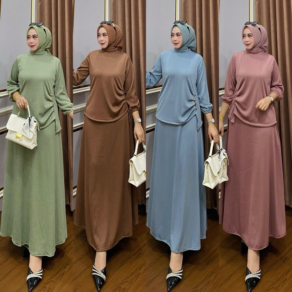 Setelan Rok Knit Terbaru One Set rok Knit