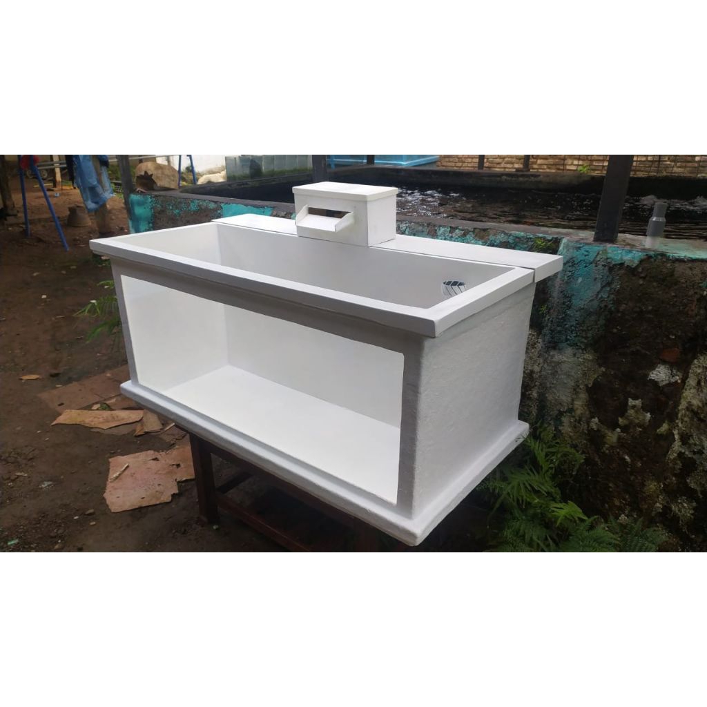kolam ikan fiber glass+kaca size 120×60×60+filbek