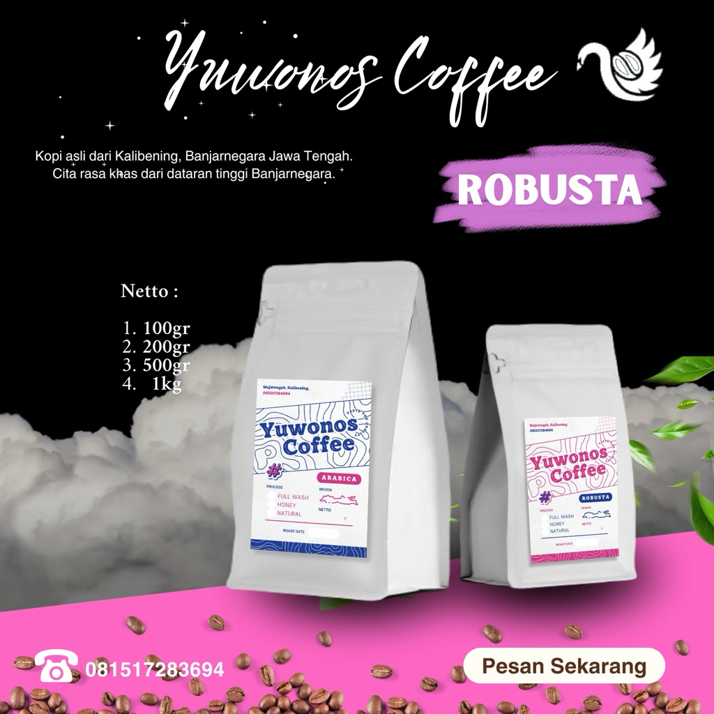 

BIJI KOPI ROBUSTA KALIBENING, BANJARNEGARA 100% ORGANIC BEANS 200gr