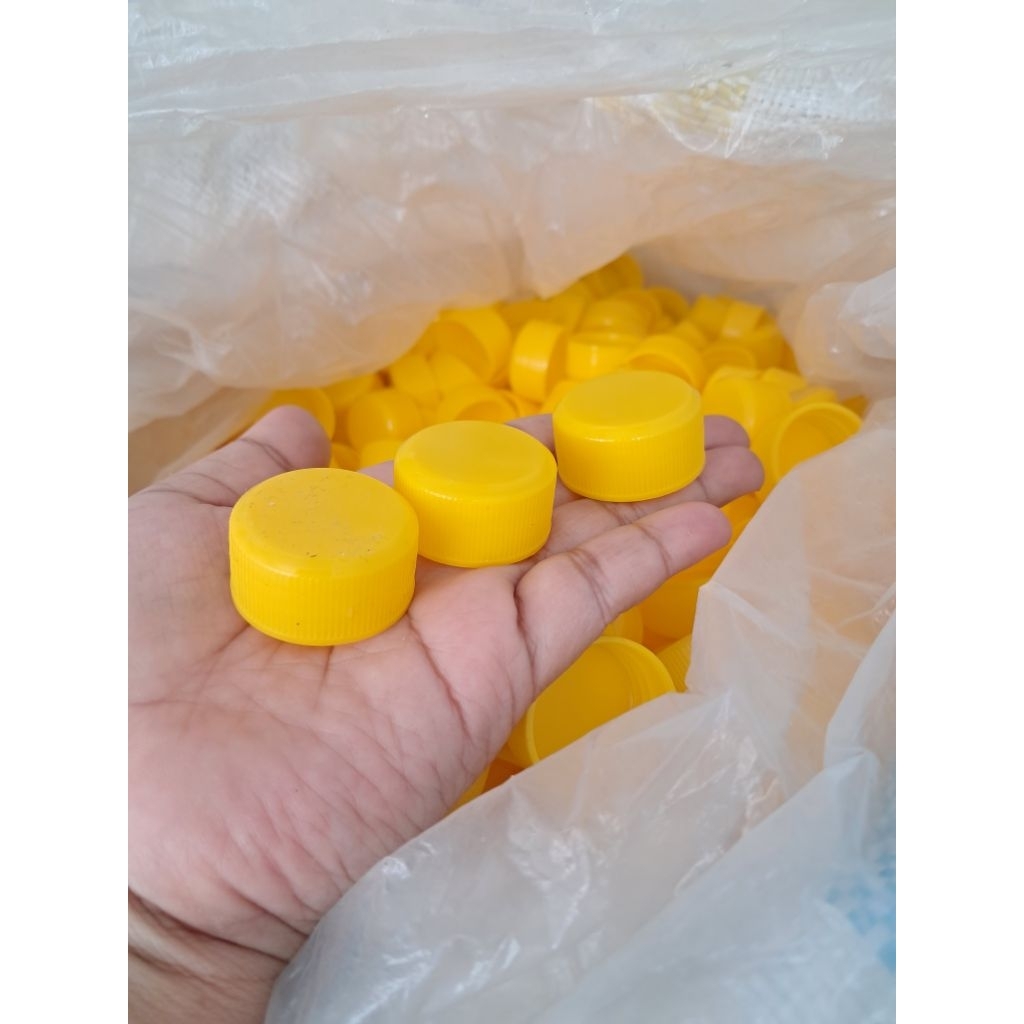 TUTUP PLASTIK BOTOL KACA MARJAN 100GR_KUNING