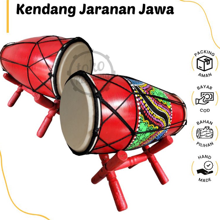 KODE P4F Mainan Tradisional Anak Kecil Kendang Gendang Jawa Jaranan Motif Unik Termurah