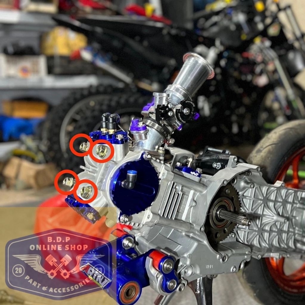 SET baut mur blok HEAD mio sporty smile 4 klep original probolt stainless HENG dan COMPAYU thailand