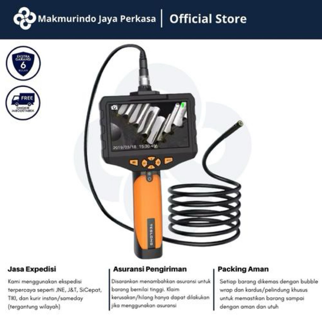Borescope Endoscope Teslong 15M Dual Camera - Kabel 5M