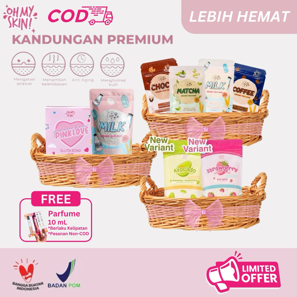 [BPOM] PAKET HEMAT HAMPERS GIFT BOX OH MY SKIN Masker Wajah Organik Parfume Murah untuk Kado Ulang T