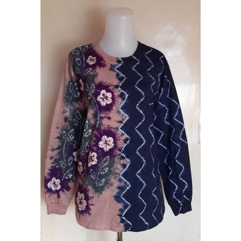 KODE Y94U Baju Kaos Sasirangan Olahraga Atasan Lengan Panjang Wanita Pria Katun Motif Etnik Unik Ole