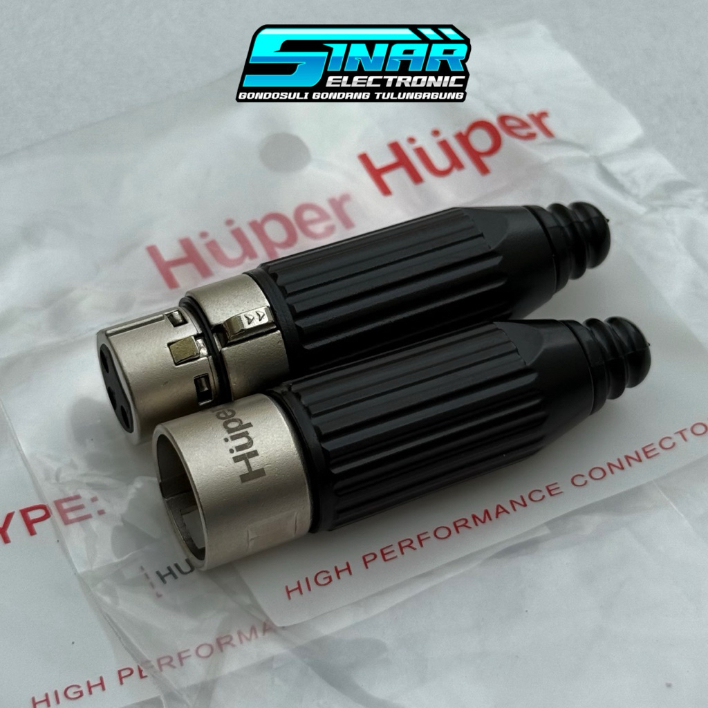 SEPASANG [2PCS] JACK SOKET CANON HUPER SILVER XLR HUA600/B 3P ORIGIANAL
