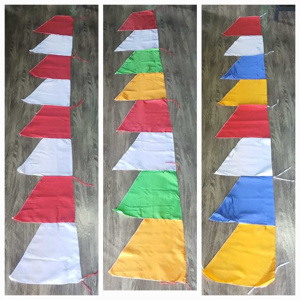 bendera umbul umbul warna warni polos 8 mata  10 pcs