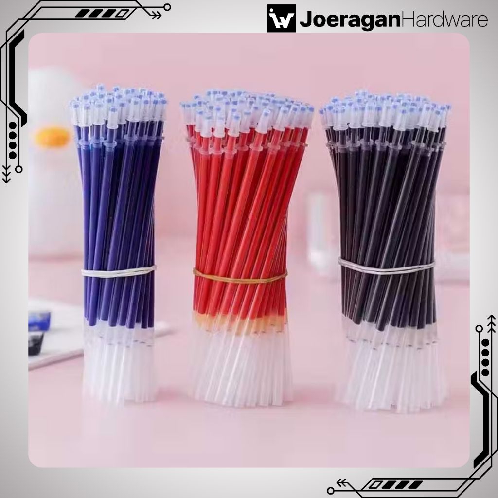 

Refill Isi Ulang Tinta Pulpen Gel Pena Cair 0.5mm Bolpoint Warna Biru Hitam Merah