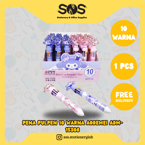 

Pena Pulpen Ballpen 10 Warna Aodemei ADM-15308 [ 1 Pcs ]