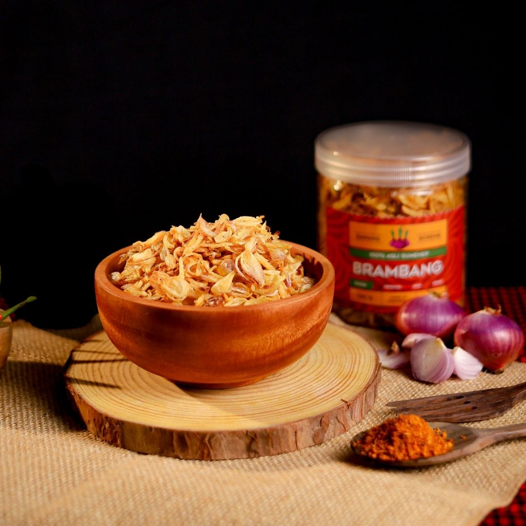 

Brambang Bawang Goreng Sumenep Asli Rasa Pedas Tanpa Campuran Tepung Premium Super Kriuk Renyah Kemasan Toples Halal