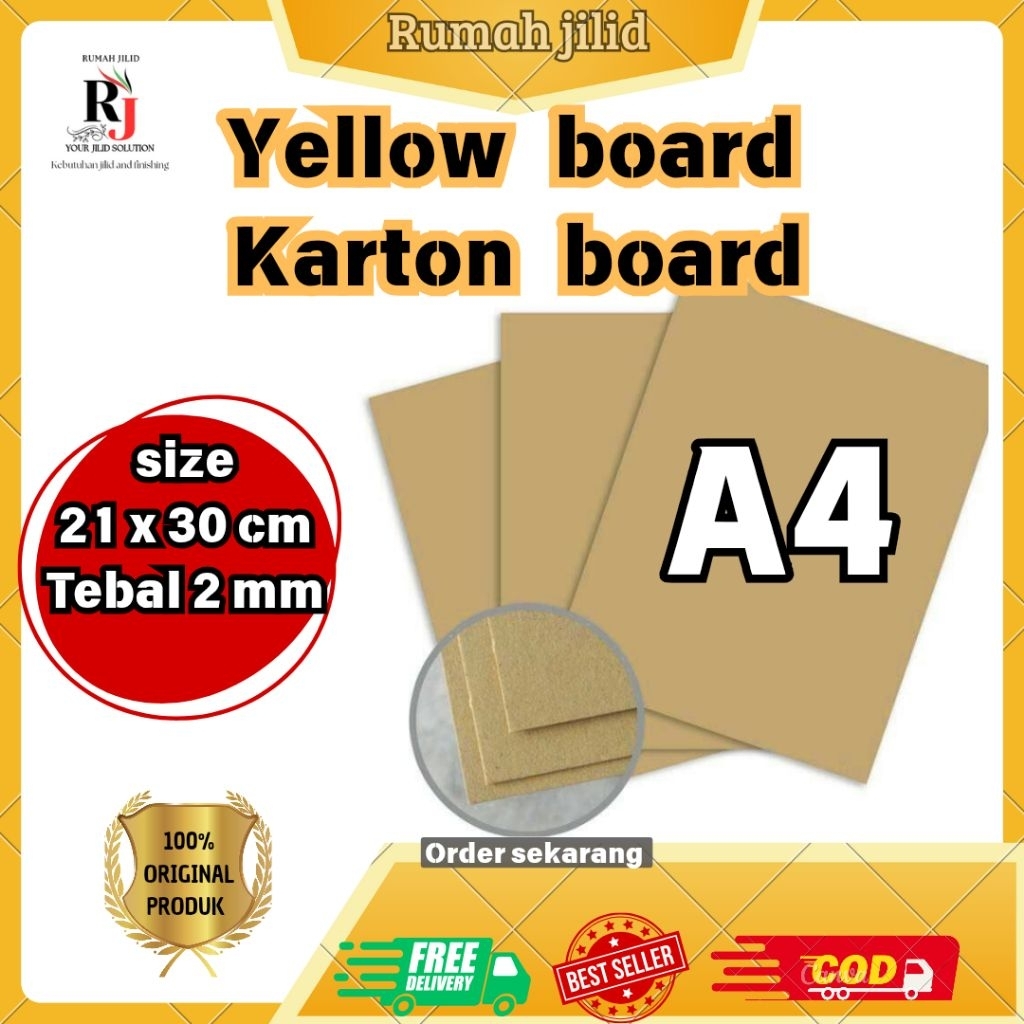

YELLOW BOARD/ KARTON BOARD NO 30 A4 TERMURAH