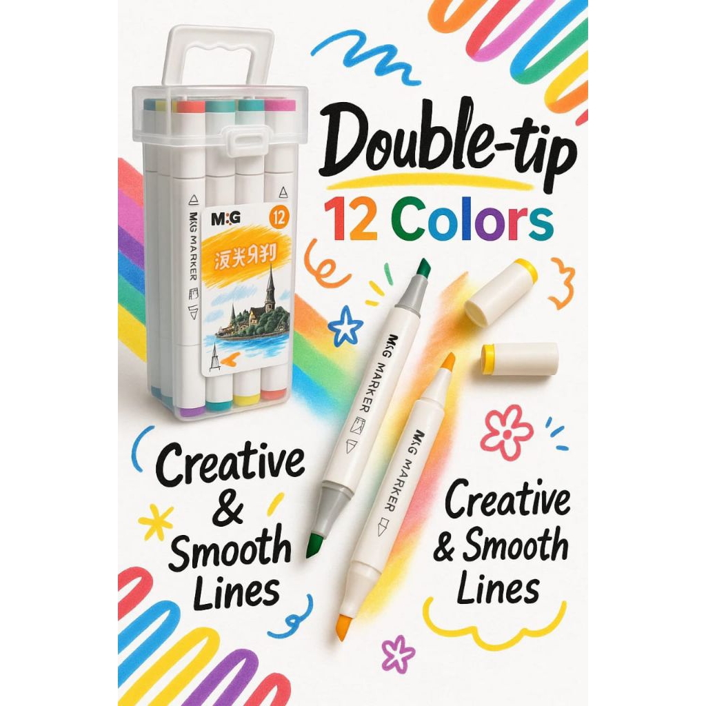 

Spidol M&G Double-tip12 colors (APMV0905)