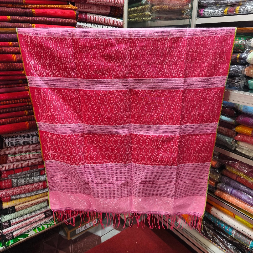 Ulos Simalungun Hati Rongga Tapak Catur Pink