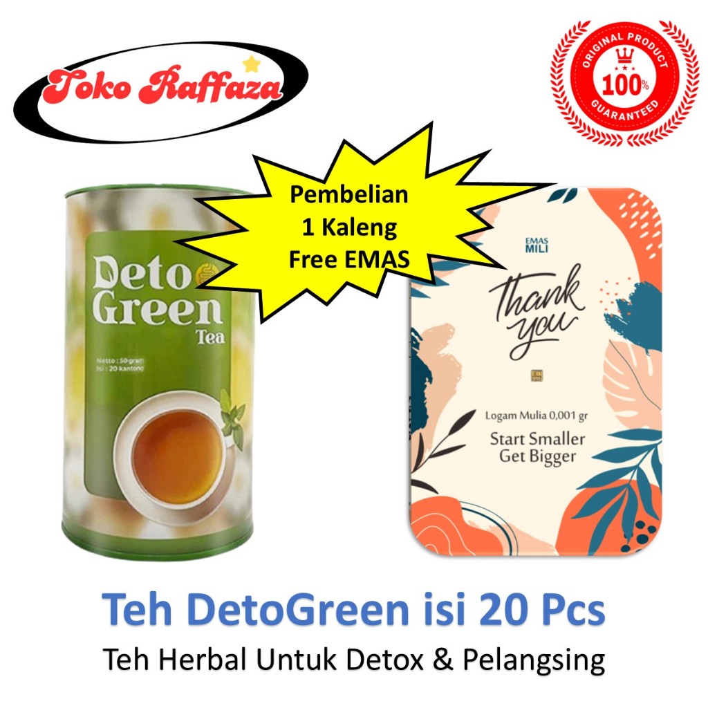 

DetoGreen Teh Herbal Detox Sistem Pencernaan Pelangsing Untuk Diet
