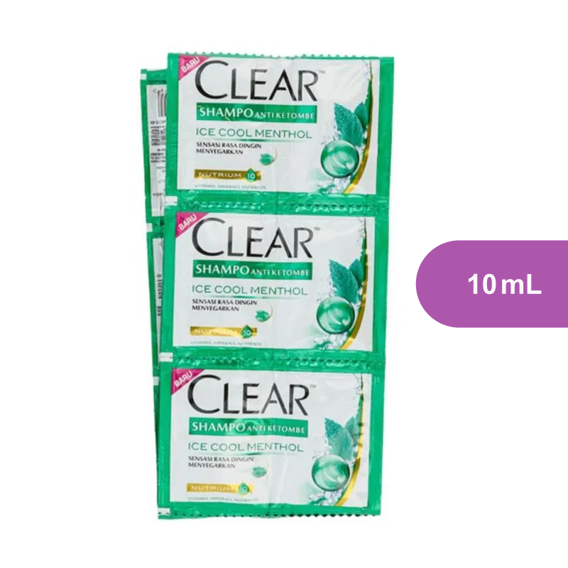 CLEAR MENTHOL Shampo Clear Menthol 10 mL Renceng 12 pcs