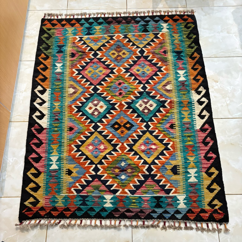 M21 KILIM TURKI 100% HANDMADE SIZE 100x126 cm / Kilim Karpet Turki