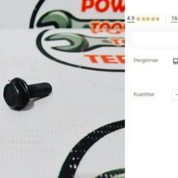 

Baut mata pasah mesin ketam planner 10 mm