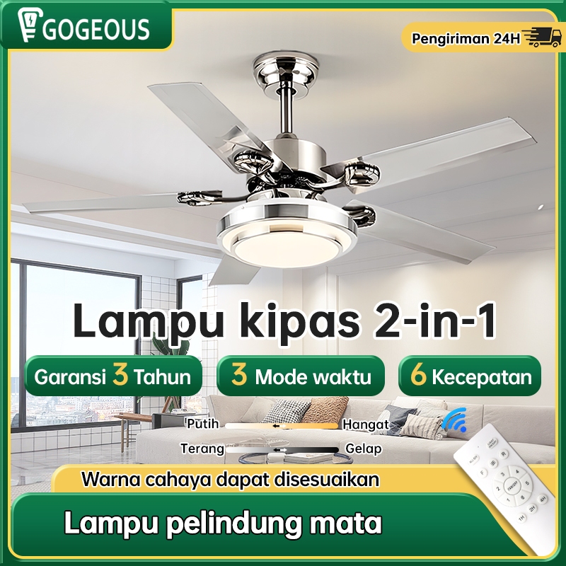GOGEOUS  Lampu kipas lampu kipas angin gantung plafon kipas lampu gantung plafon remote