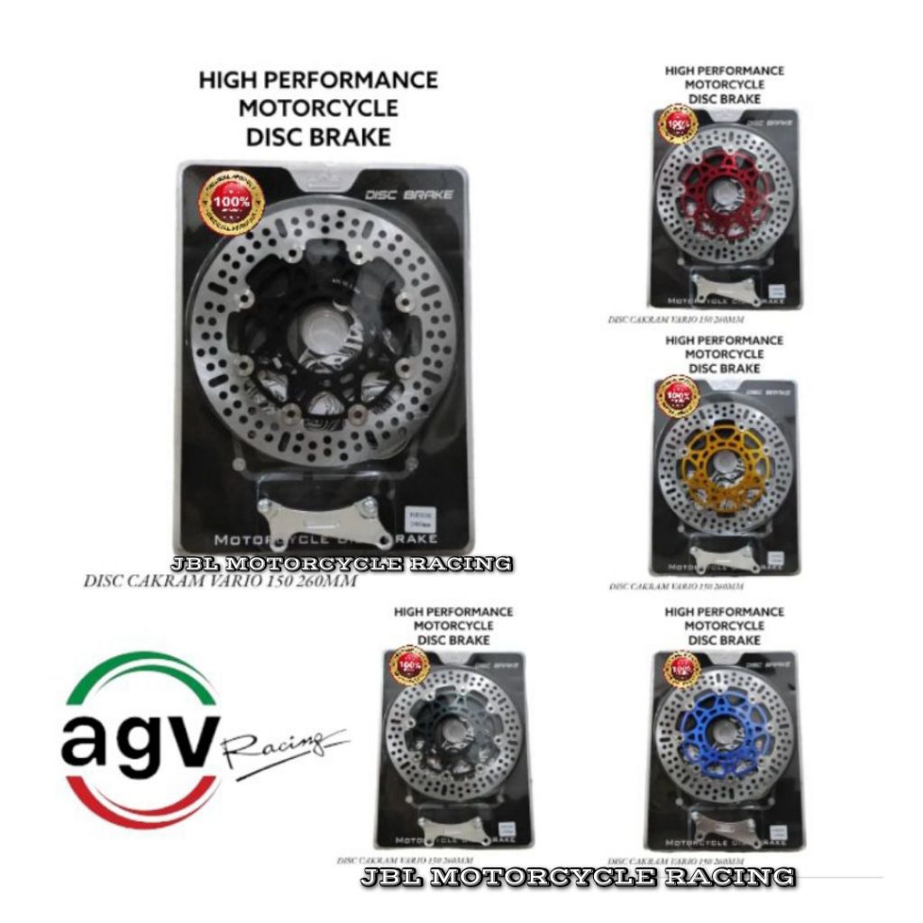 AGV Piringan Cakram Motor Depan Vario 150 New Lubang 5 Floating CNC 260mm Plus Breket - Piringan Dis