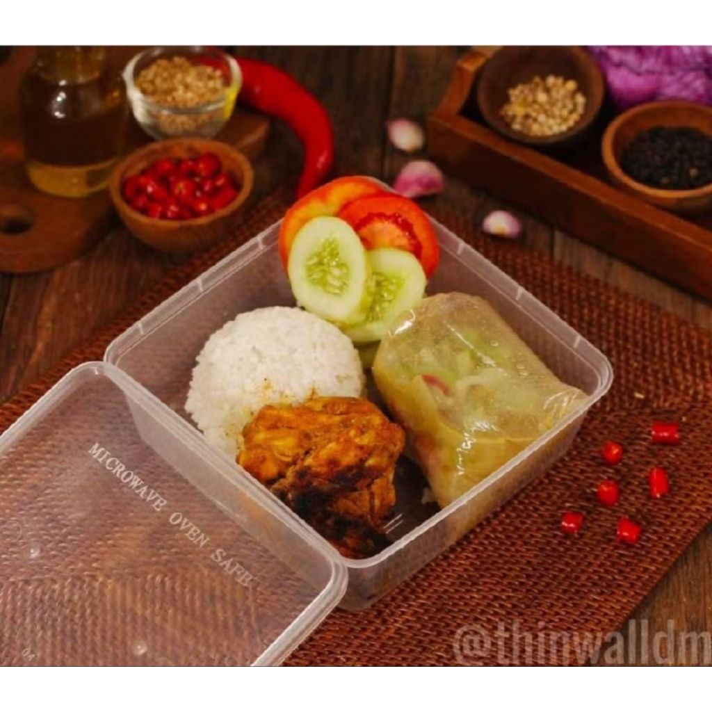 Isi 25pcs THINWALL 1500ML Kotak tempat box wadah plastik makan nasi food packing tahan anti panas