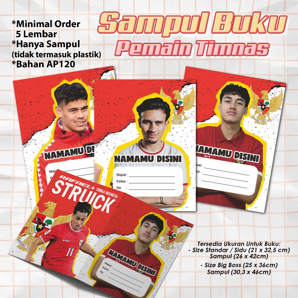 

SAMPUL BUKU TIMNAS PER-PEMAIN - SAMPUL BUKU CUSTOM NAMA - GAMBAR PEMAIN BOLA TIMNAS
