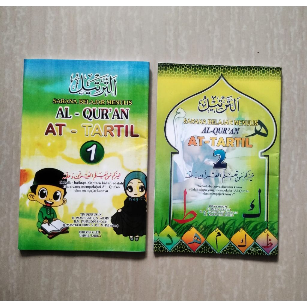 sarana belajar menulis Al Qur'an At- Tartil jilid 1 dan 2