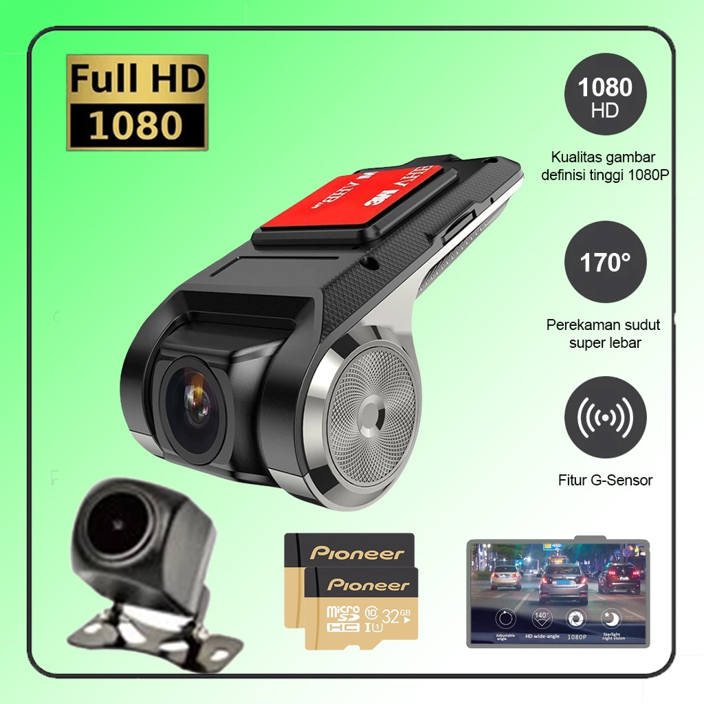 Dashcam【Lokal Stok】X8 Full HD 1080P wifi Untuk Mobil Android Dashcam mobil Dashcam  Deskcam Mobil Ka