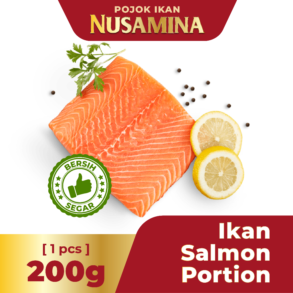 

Nusamina Ikan Salmon Portion Bersih Segar Frozen [1 pcs] 200g
