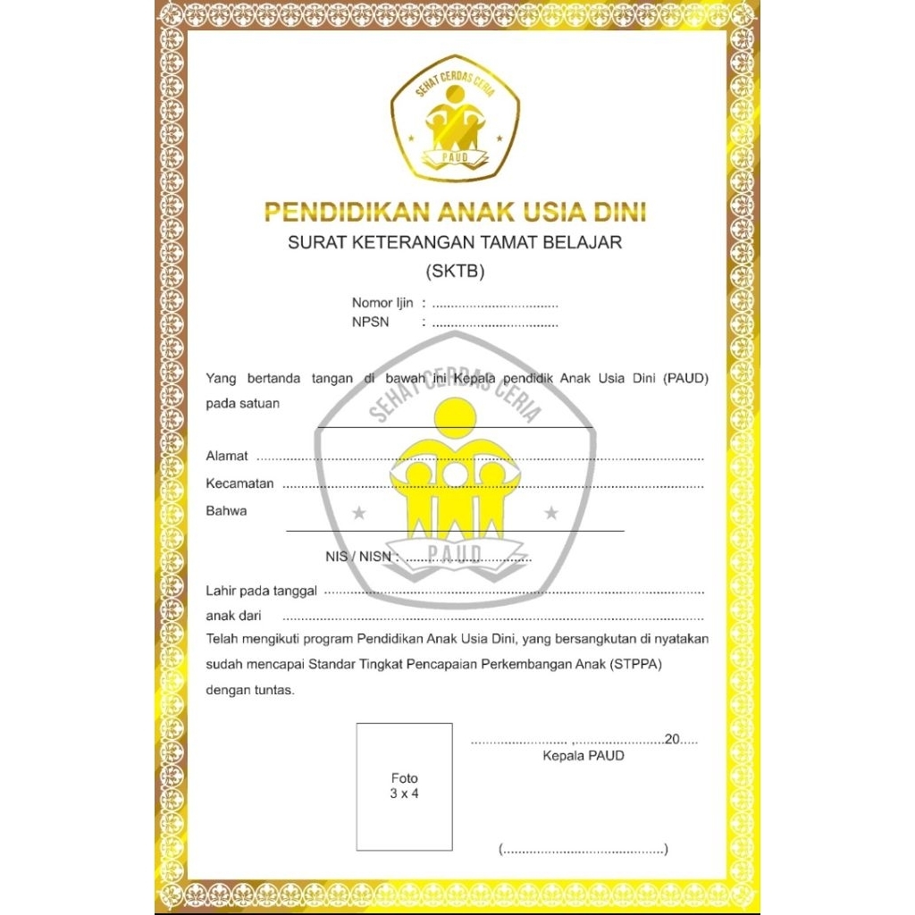 

PAUD sertifkat