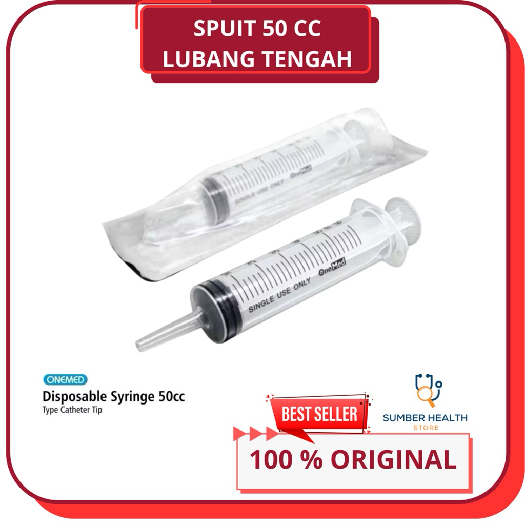 SPUIT 50 CC LUBANG TENGAH / SPUIT 50 ML / DISPOSABLE SYRINGE 50CC