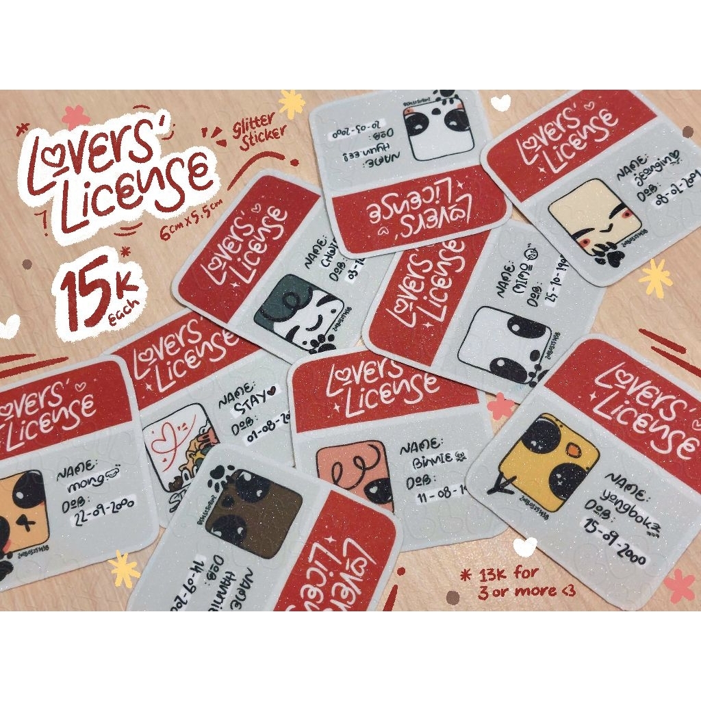 

[ skzoo stickers ] lovers' license glitter sticker