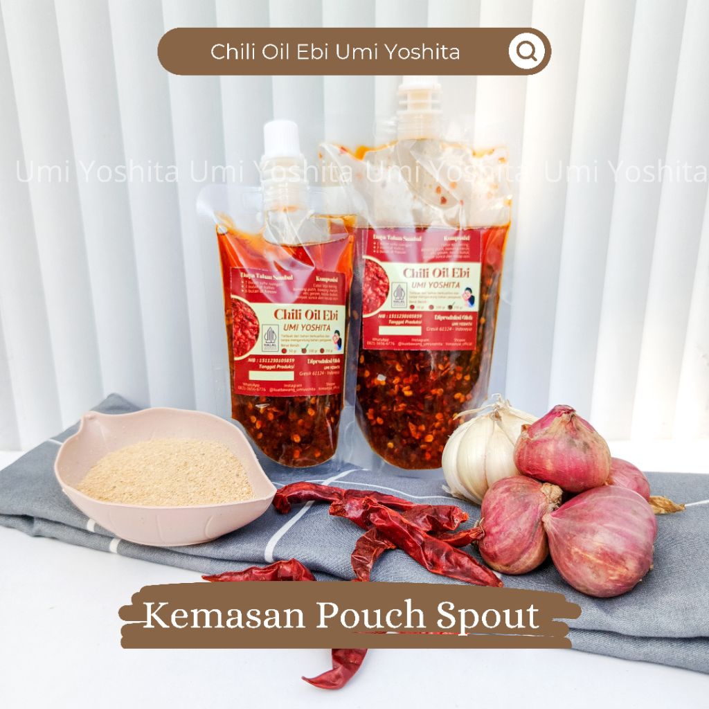 

Chili Oil Ebi Umi Yoshita Bawang Premium Halal 50 Gr 100 Gr 250 Gr | Minyak Cabai Sambal Enak Gurih Pedas Nampol