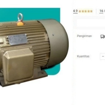 

Dinamo Penggerak WIPRO 3 phase 20 HP 4P 1450 RPM Electromotor 20HP