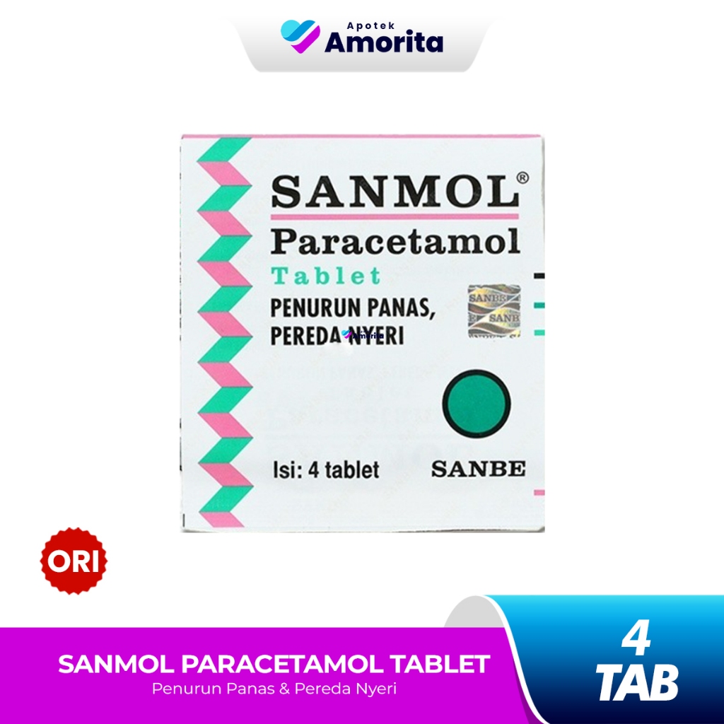 Sanmol Paracetamol 4 Tablet - Obat Penurun Panas / Demam