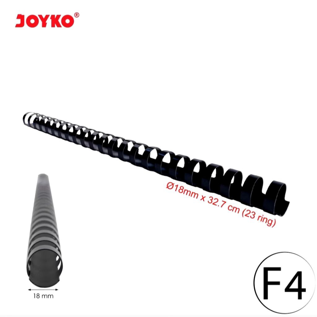 

Joyko RPC-23-18 Ring Plastik Comb Folio Uk.18mm Round / Spiral Jilid F4 / Ring Jilid F4 Uk.18mm