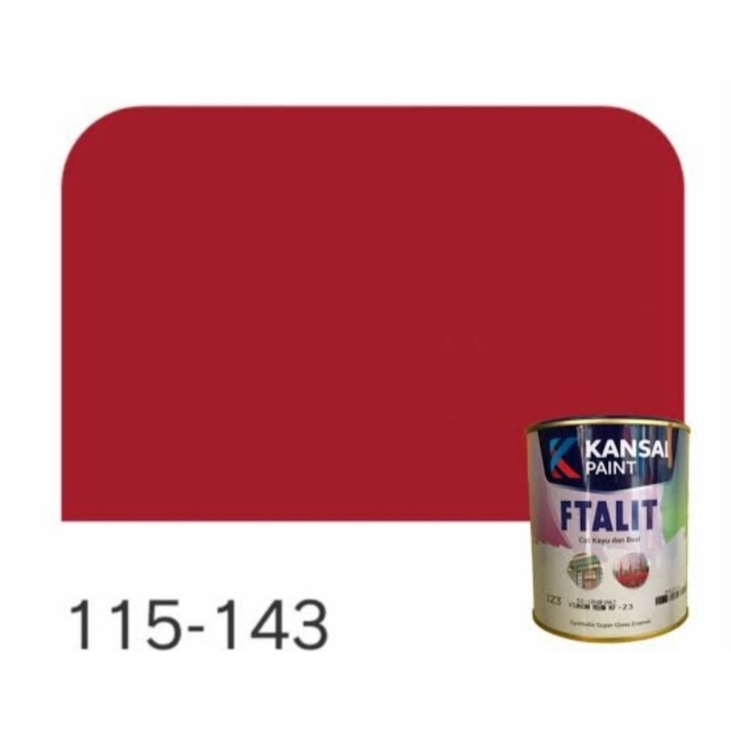 

Cat minyak Ftalit kansai paint 1 kg permanent red 143