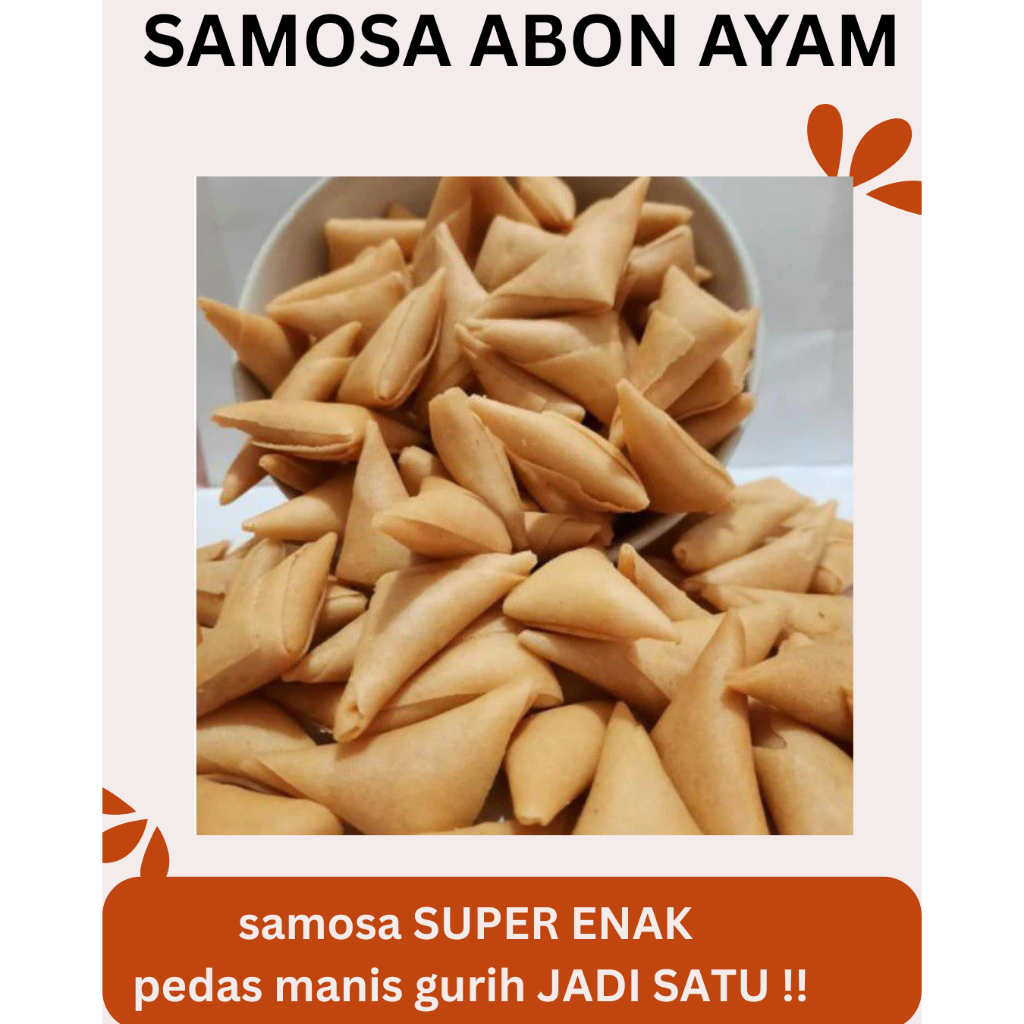 

SAMOSA ABON AYAM DIJAMIN NAGIH! pedas manis gurih jadi satu 250 gr 500 gr