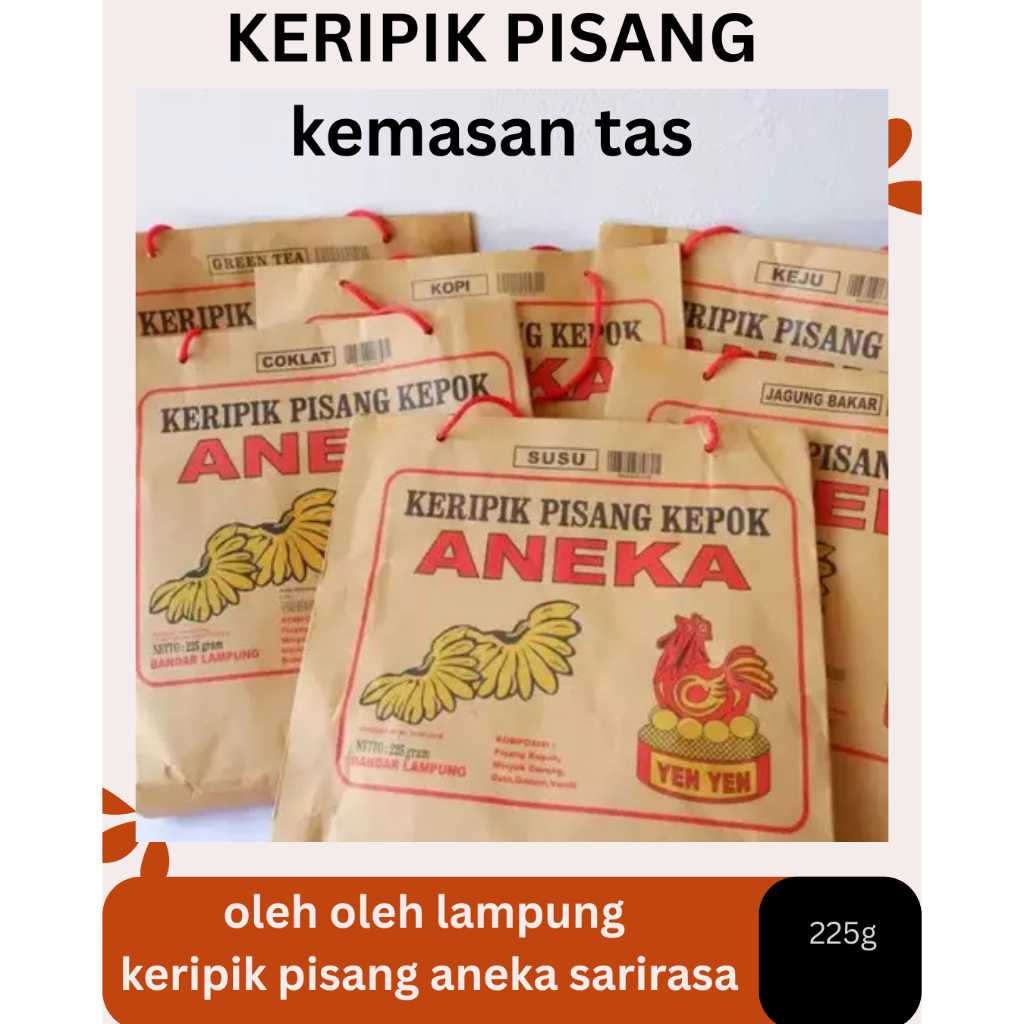 

KERIPIK PISANG OLEH OLEH KHAS LAMPUNG WAJIB BANYAK VARIAN RASA 225 GR ANEKA SARI RASA YEN YEN