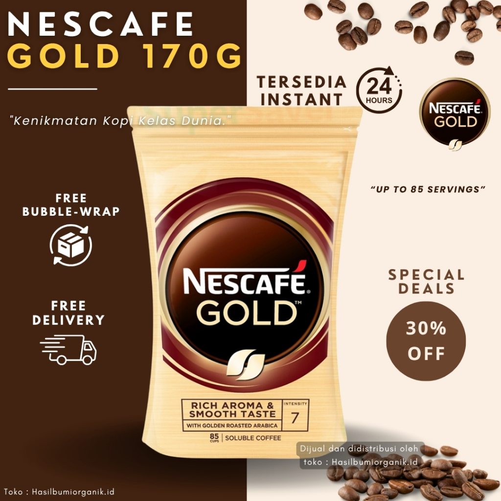 

NESCAFE GOLD 170G | Rich Aroma & Smooth | Kopi Instan Premium