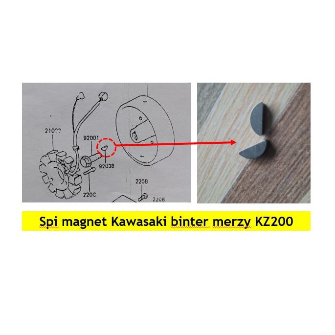 Spi spie key woodruff magnet mahnet kawasaki binter merzy mercy KZ200