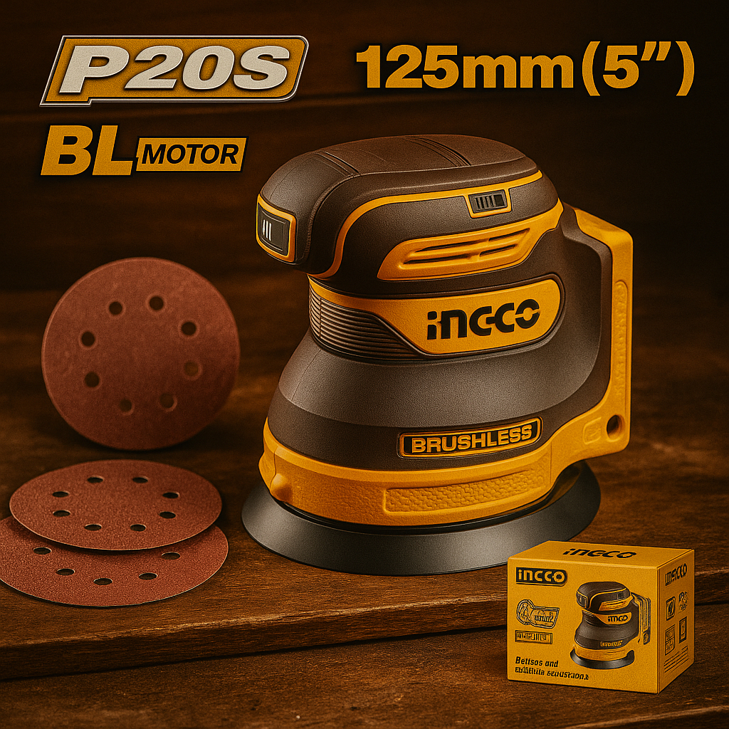 INGCO CROSLI2002 P20 Cordless Random Mesin Amplas Orbital Sander / Cordless Orbital Polisher Battery