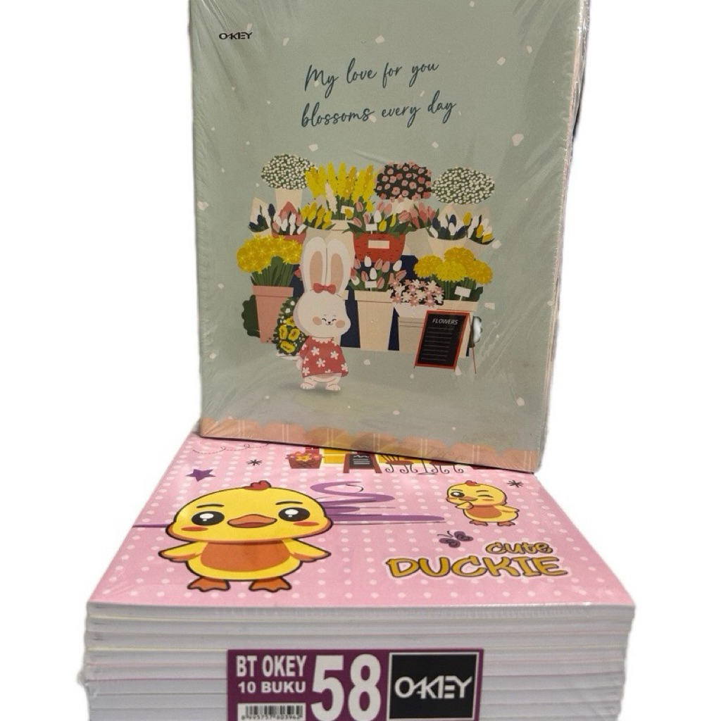 

(1 PAK:10 pcs) Buku Tulis OKEY 58 Lembar BT 58 Kwarto
