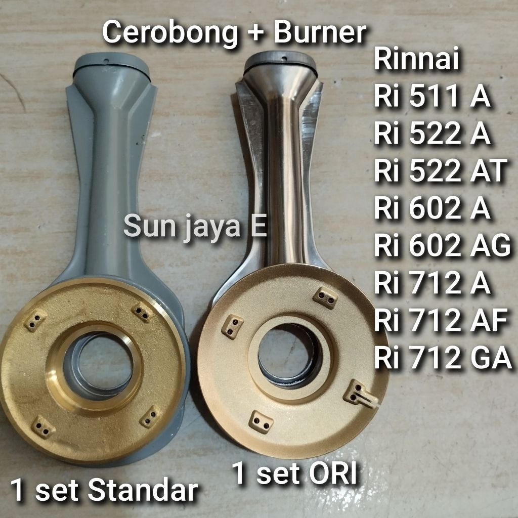 Cerobong + Burner Kompor Rinnai Ri 511A 522A 6O2A 6O2AG 712A 712AF 712GA 522AT DLL